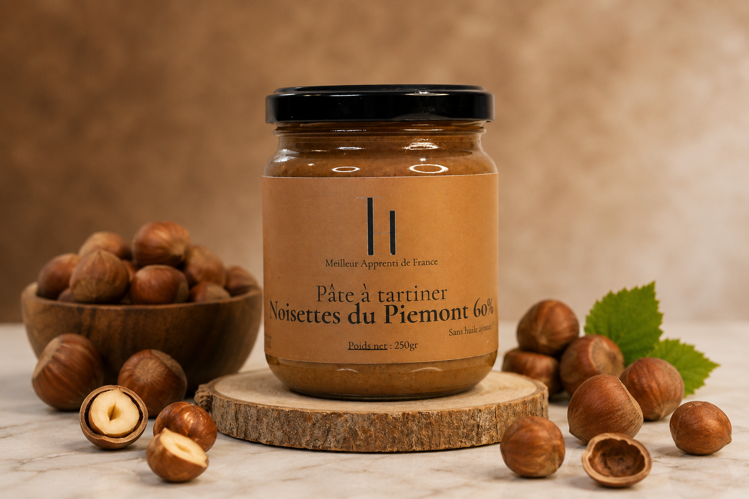Pâte à tartiner noisettes du Piemont 60% 250g*