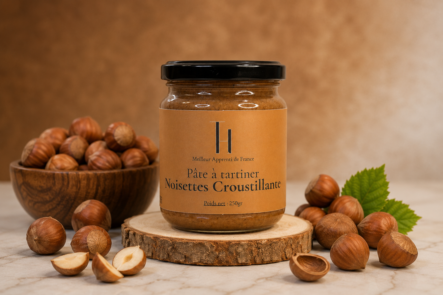 Pâte à tartiner noisettes croustillante 60% 250g*