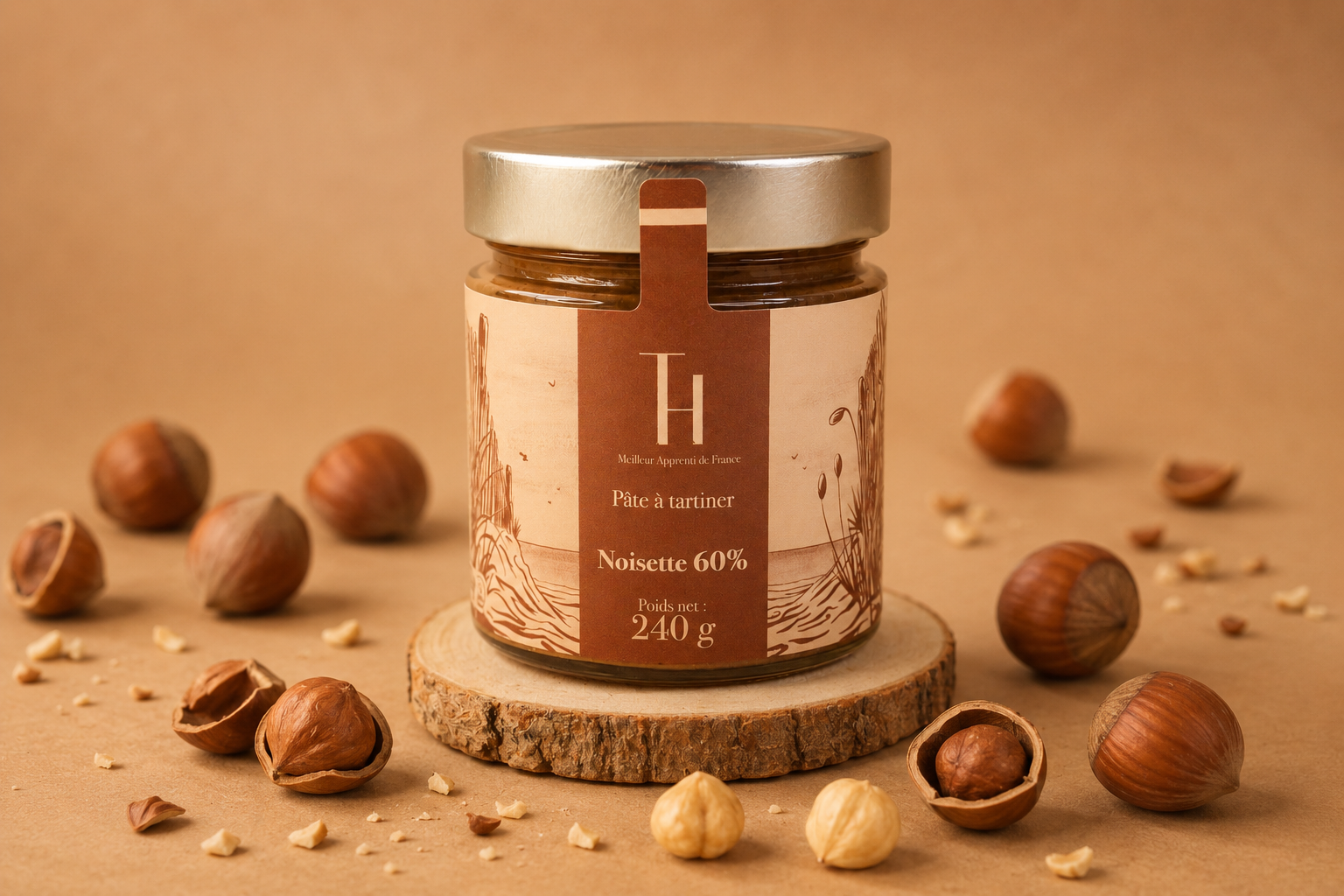 Pâte à tartiner noisettes du Piemont 60% 240g*